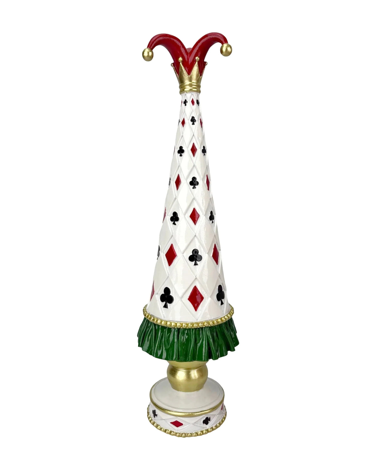 Bulk 4 Resin Jester Card Suit Tree Lrg 12x12x42.3cm