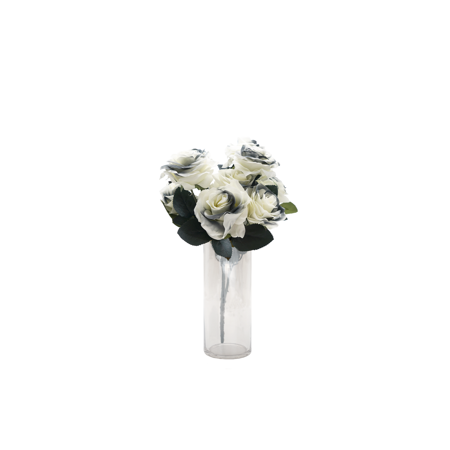 Faux Rose Bouquet Stem grey