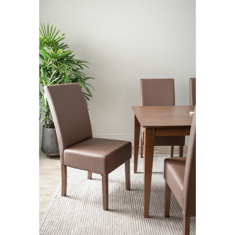 Mesi Dining Chair x2  - Cocoa Legs Mocha Colour Upholstery