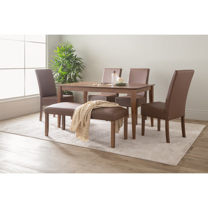 Mesi Dining Chair x2  - Cocoa Legs Mocha Colour Upholstery