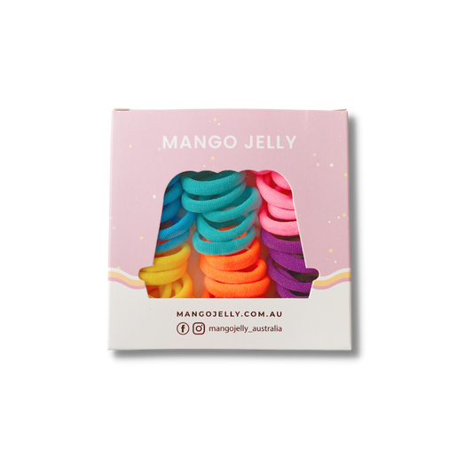 MANGO JELLY Metal Free Hair Ties (3cm) - Colour Wheel 36P - Six Pack