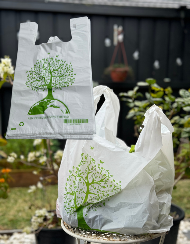 Reusable Carry Bags Eco Plastic Bags Wholesale Printed Carry Bag Small (1000 Pcs), Wholesale White Color