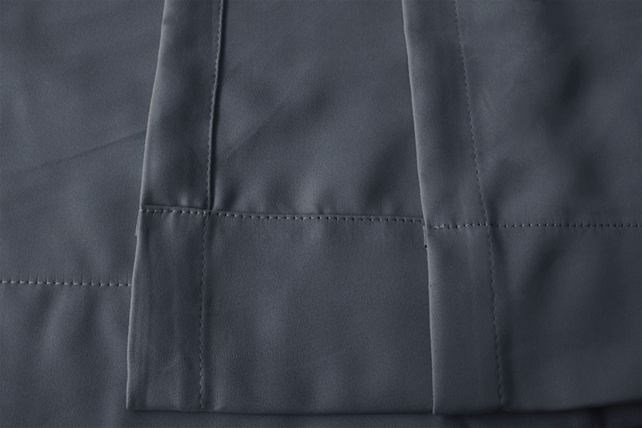 Blockout Curtain 270x230cm PINCH PLEAT+ Hooks High Level Fabric Grey Blue