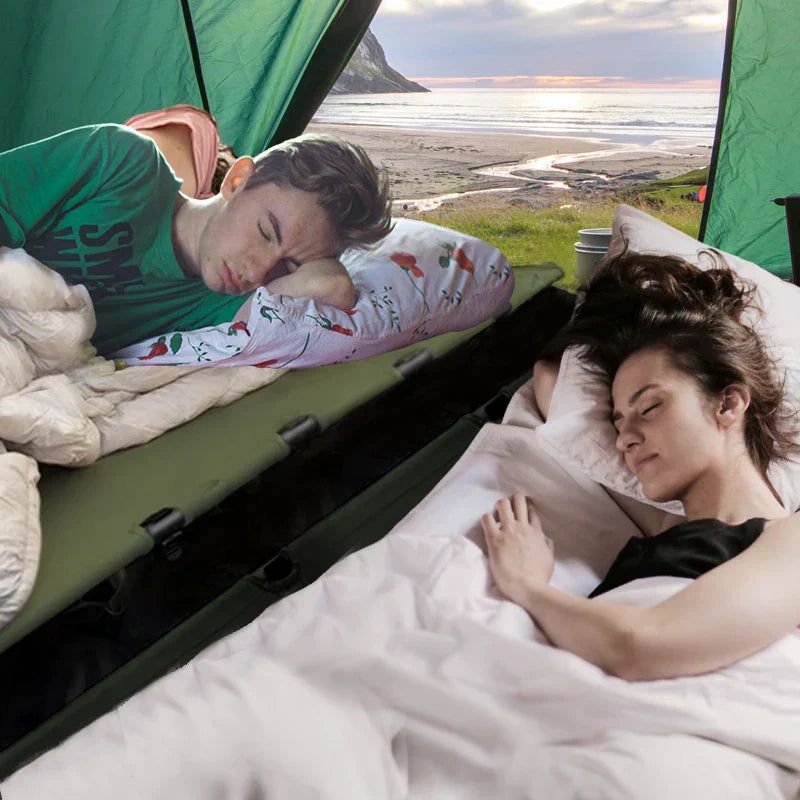 Portable Camping Cot Compact Folding Bed Green
