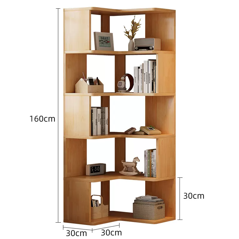 NNETMLT 5 Tier Industrial Corner Bookshelf