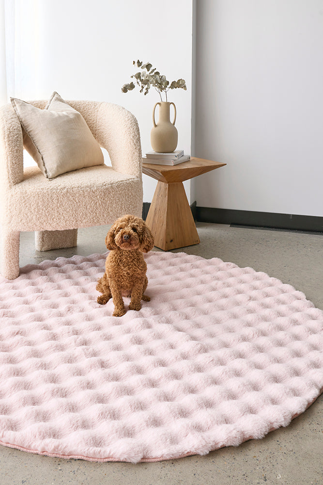 Bubble Washable Rug - Blush 100x100CM