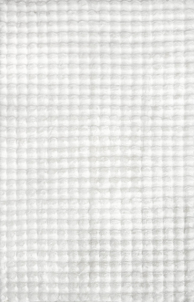 Bubble Washable Rug - White 140X70Cm