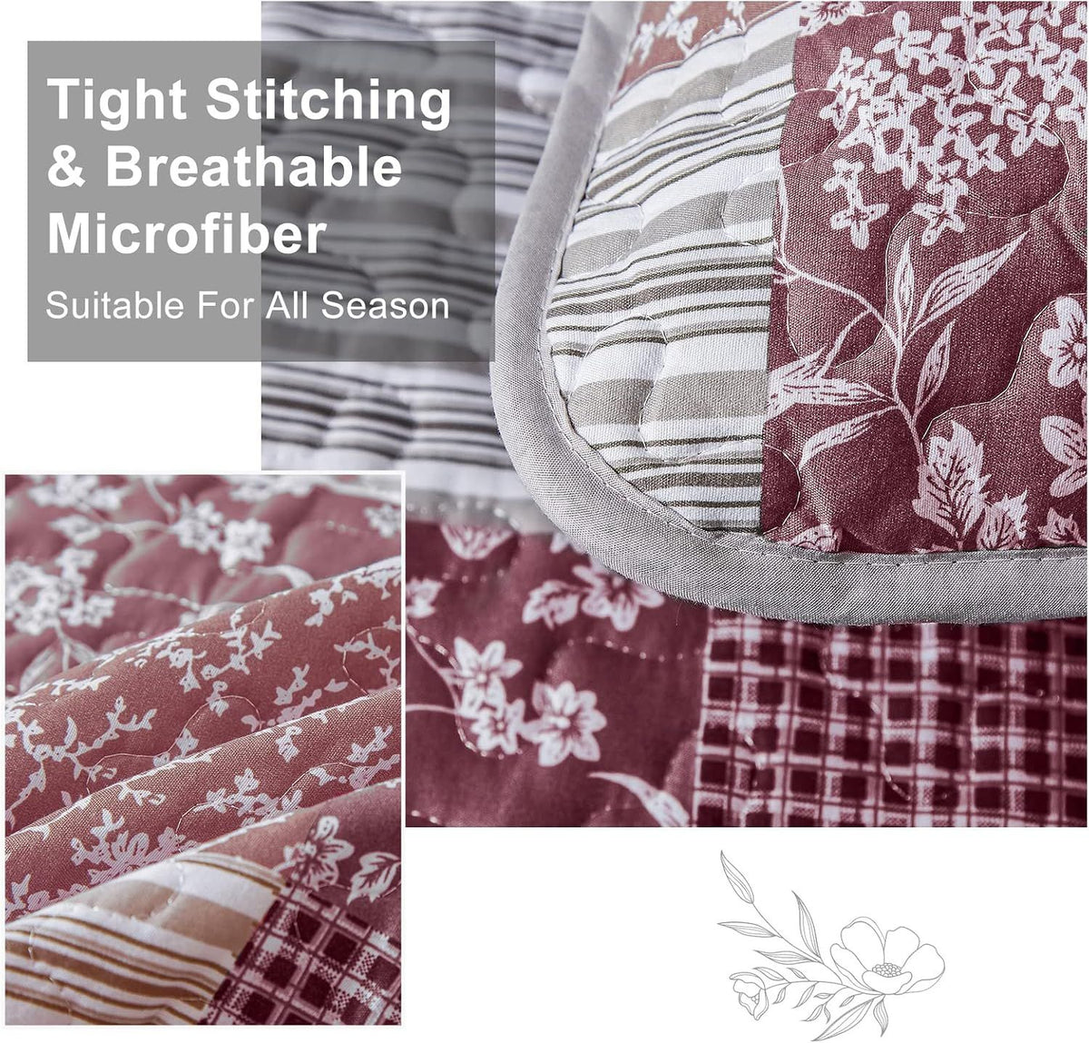 Pink Boho Floralia Patchwork Coverlet Bedspread Set