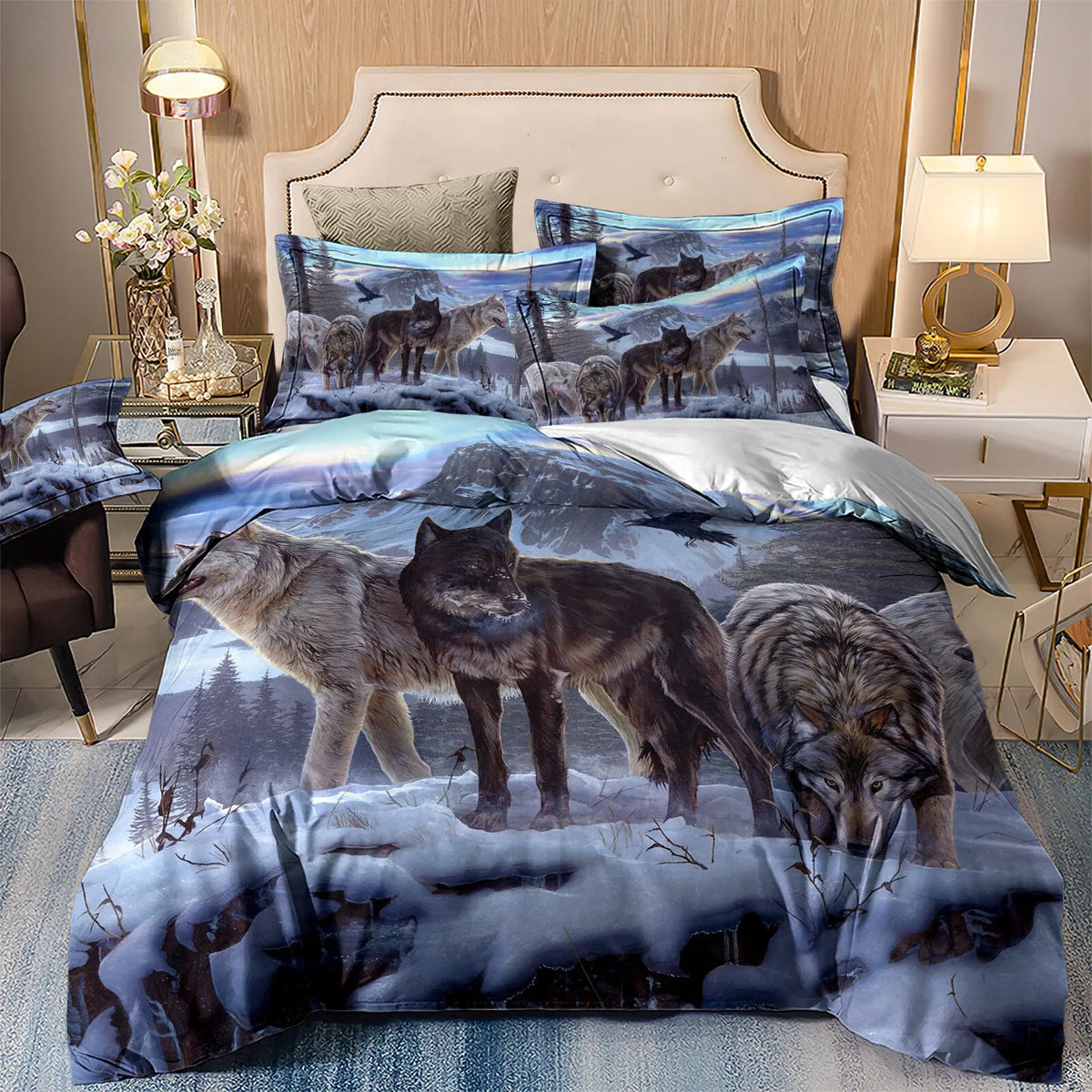 Lupo Alpine Wolf Pack Quilt / Doona / Duvet Cover set