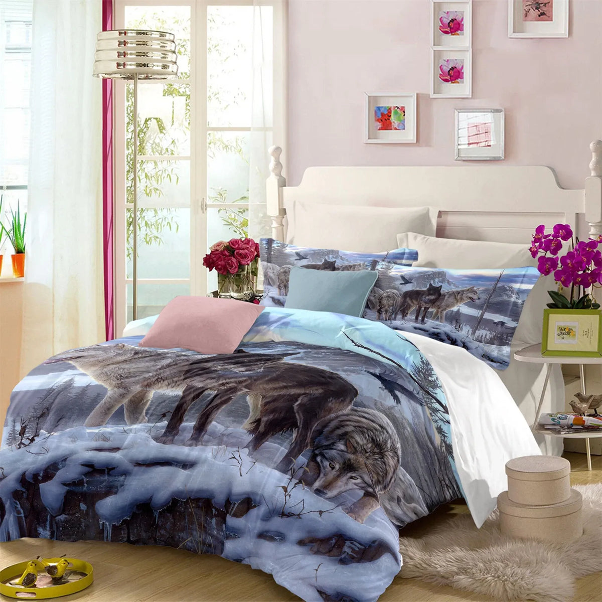 Lupo Alpine Wolf Pack Quilt / Doona / Duvet Cover set