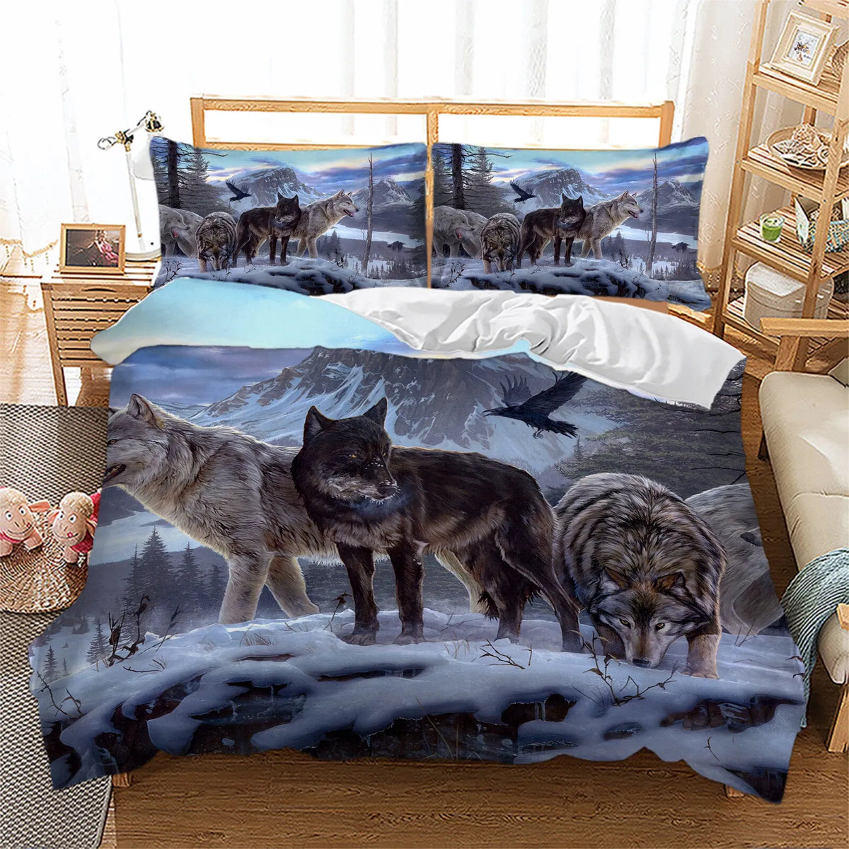 Lupo Alpine Wolf Pack Quilt / Doona / Duvet Cover set