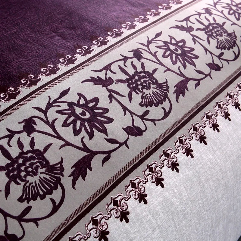Plum Fiore Border Elegance Quilt / Doona / Duvet Cover set