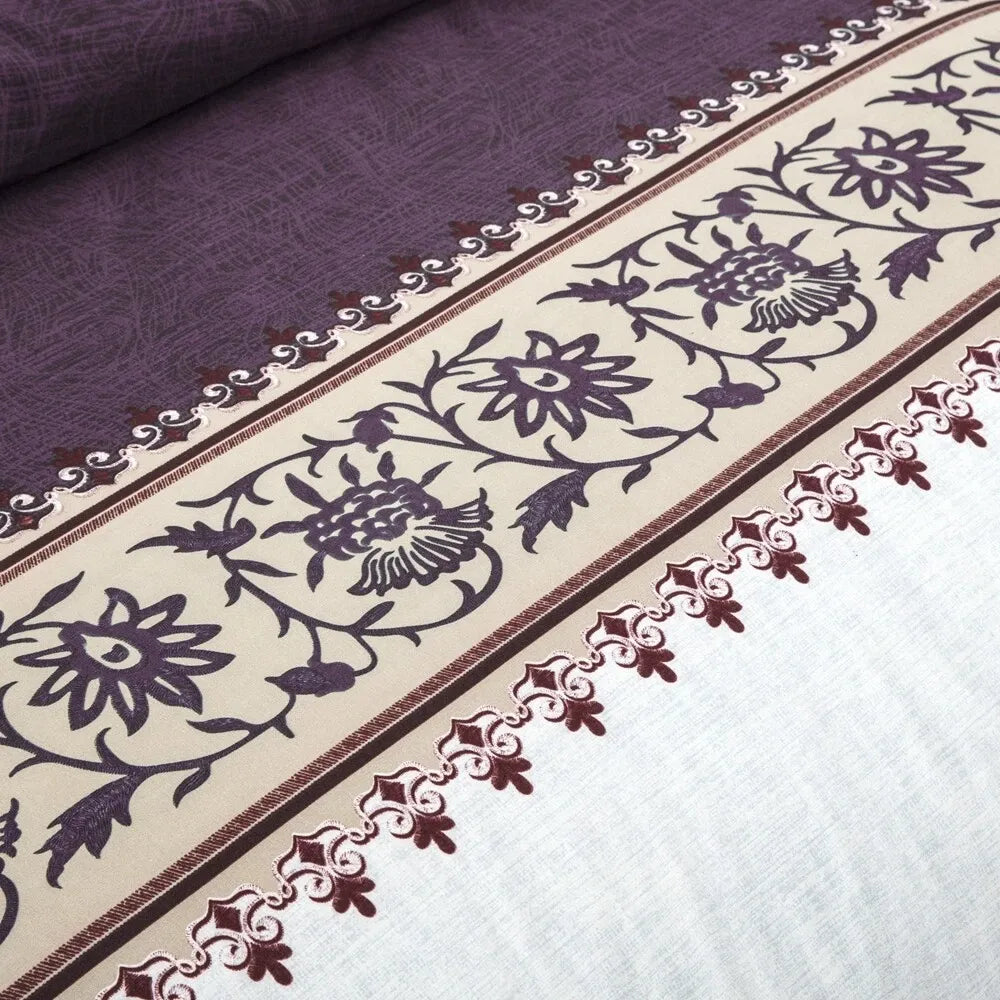 Plum Fiore Border Elegance Quilt / Doona / Duvet Cover set