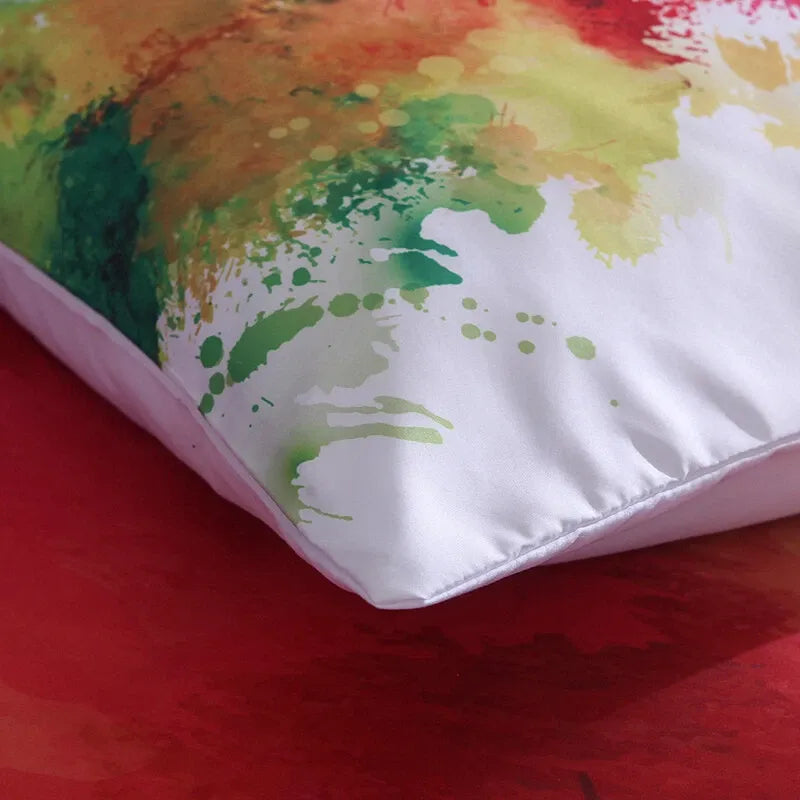 Bianco Watercolour Splash Canvas Quilt / Doona / Duvet Cover set
