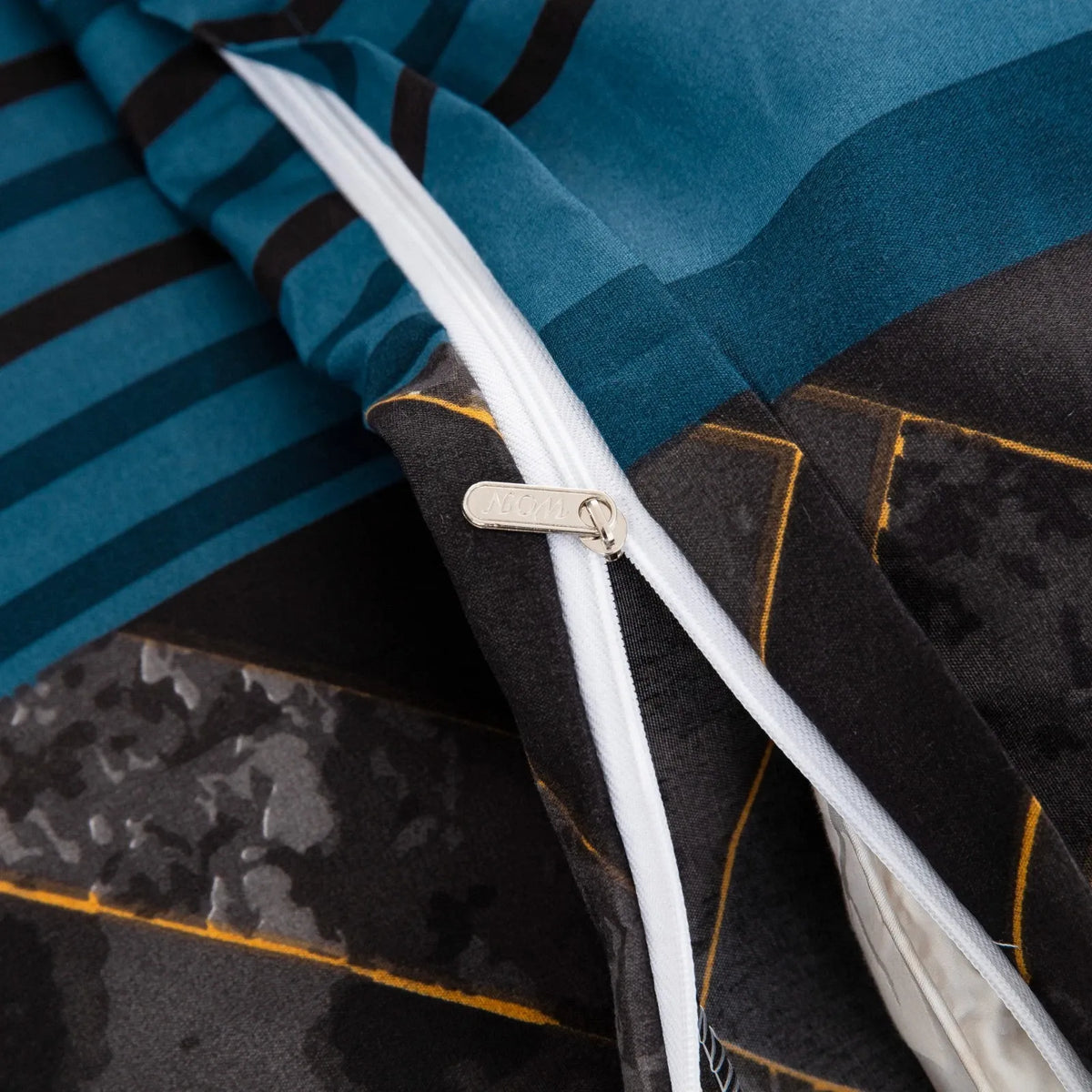Marble Teal Nero Chevron Luxe Quilt Cover set