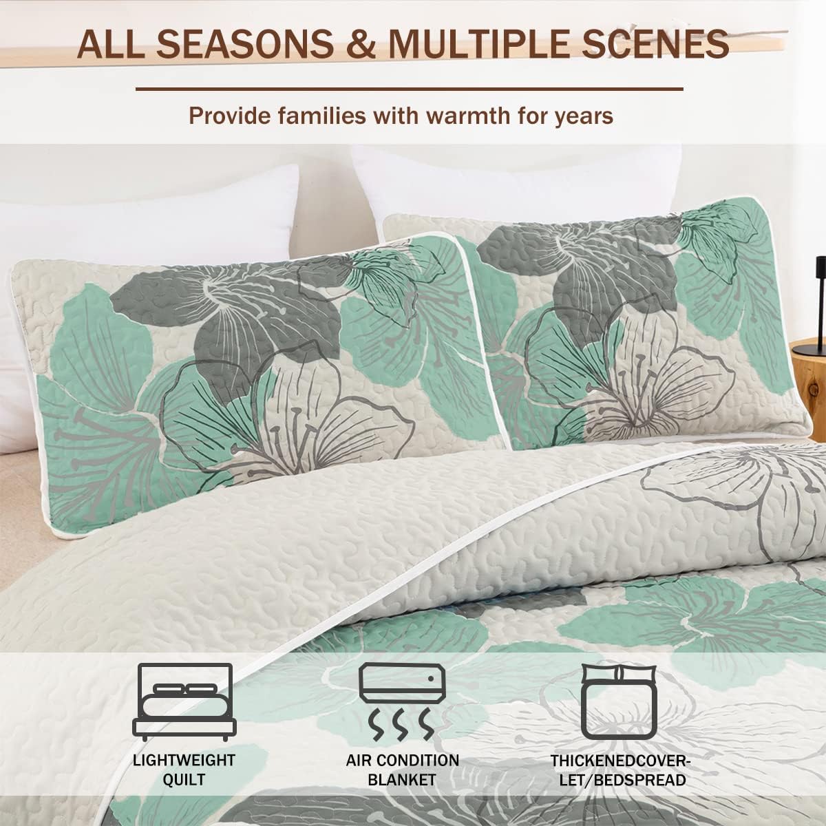 Radiant Quilted Coverlet & Pillowcases Set - Envelop Your Bed in Elegance - Queen