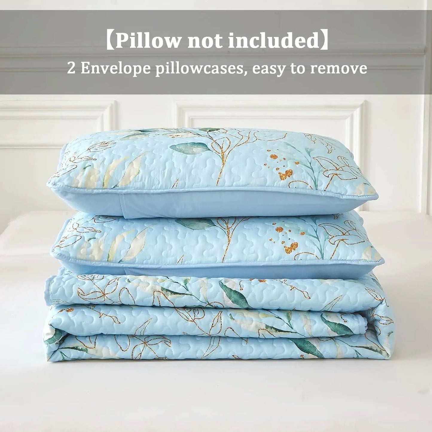 Quilted Coverlet & Pillowcases Set - Heavenly Cozy & Warm - Queen