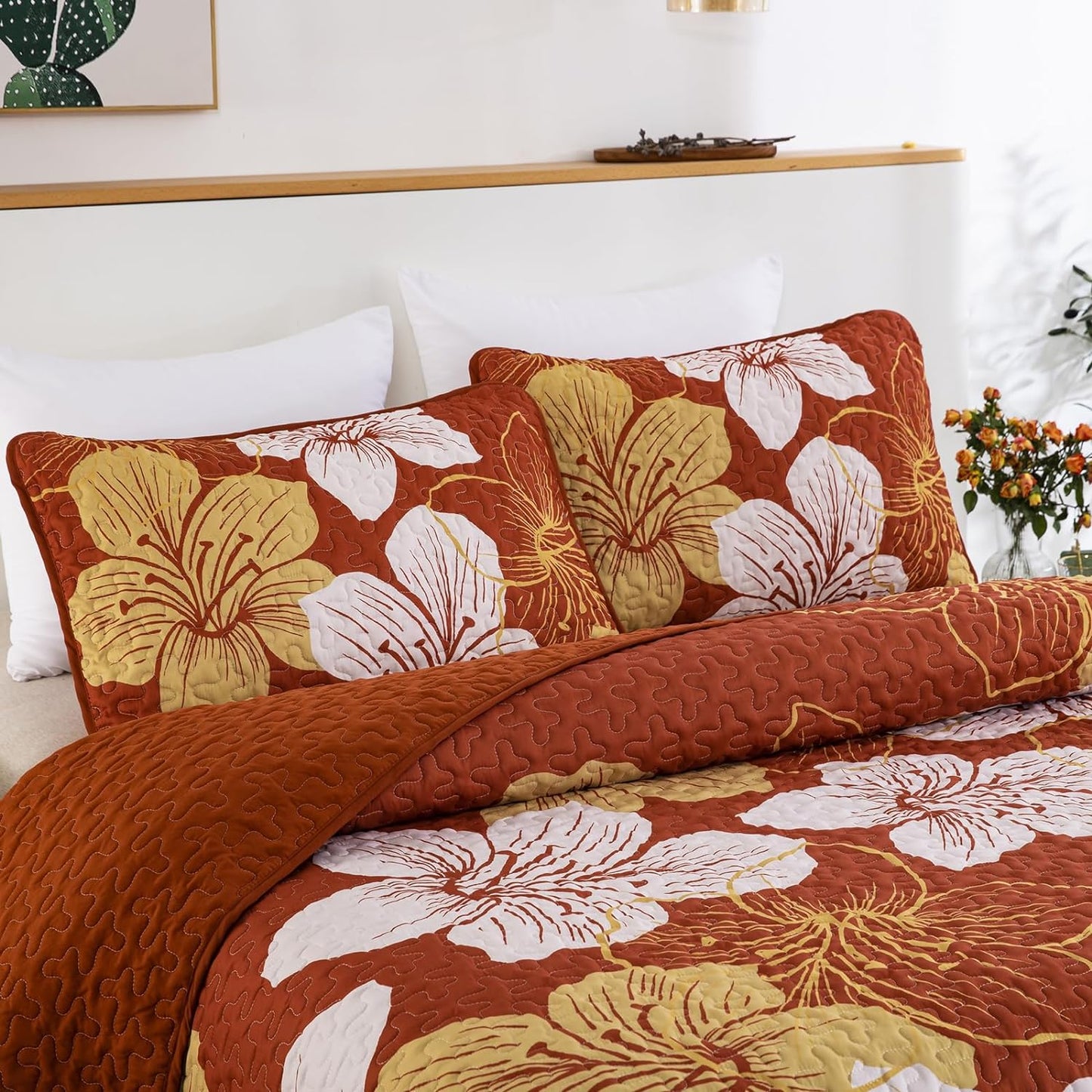 Toasty Quilted bedspread and pillowcovers set: Perfect for Cold Nights - Queen size