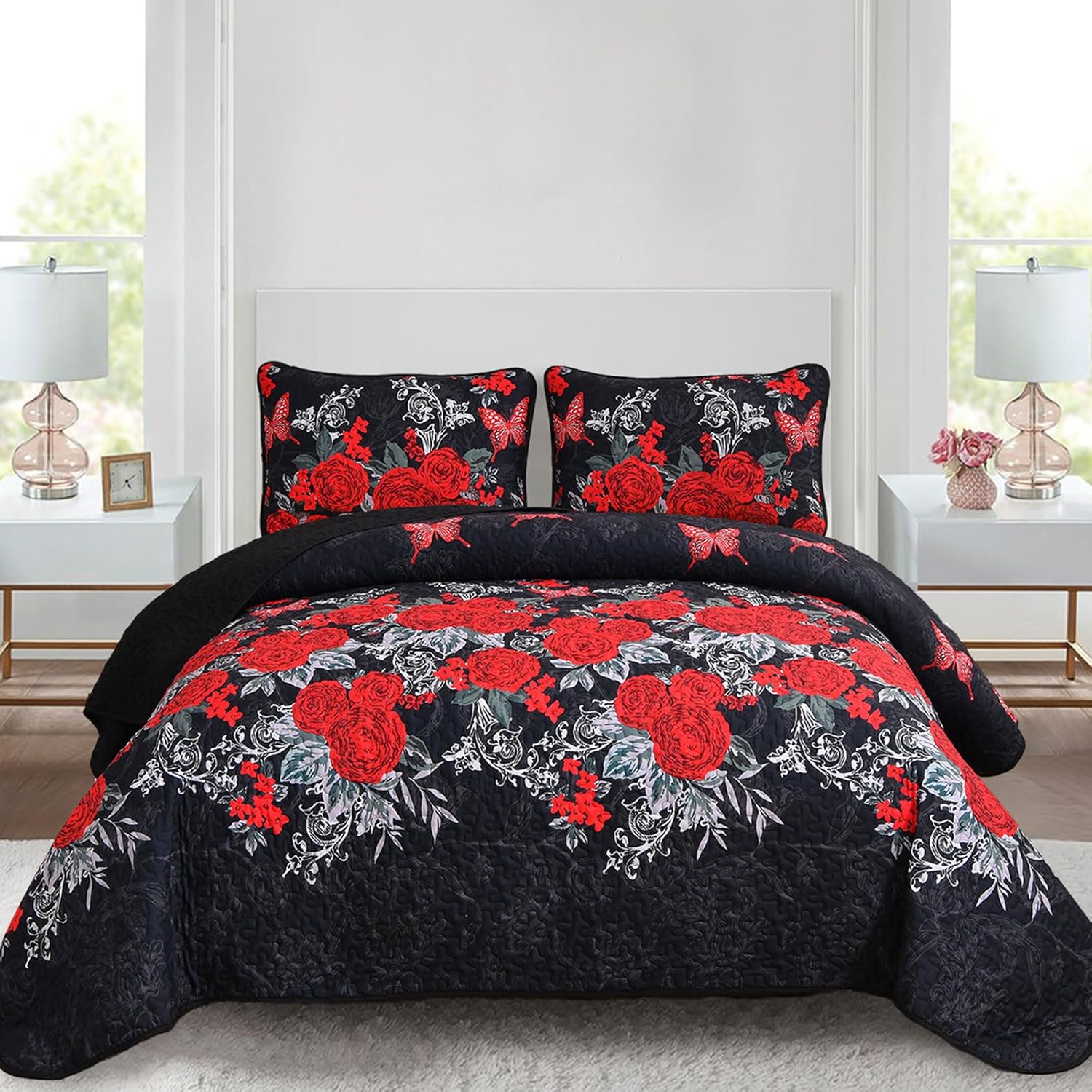 Universal Quilted coverlet and pillowcovers set: Fits Any Decor Style - Queen size