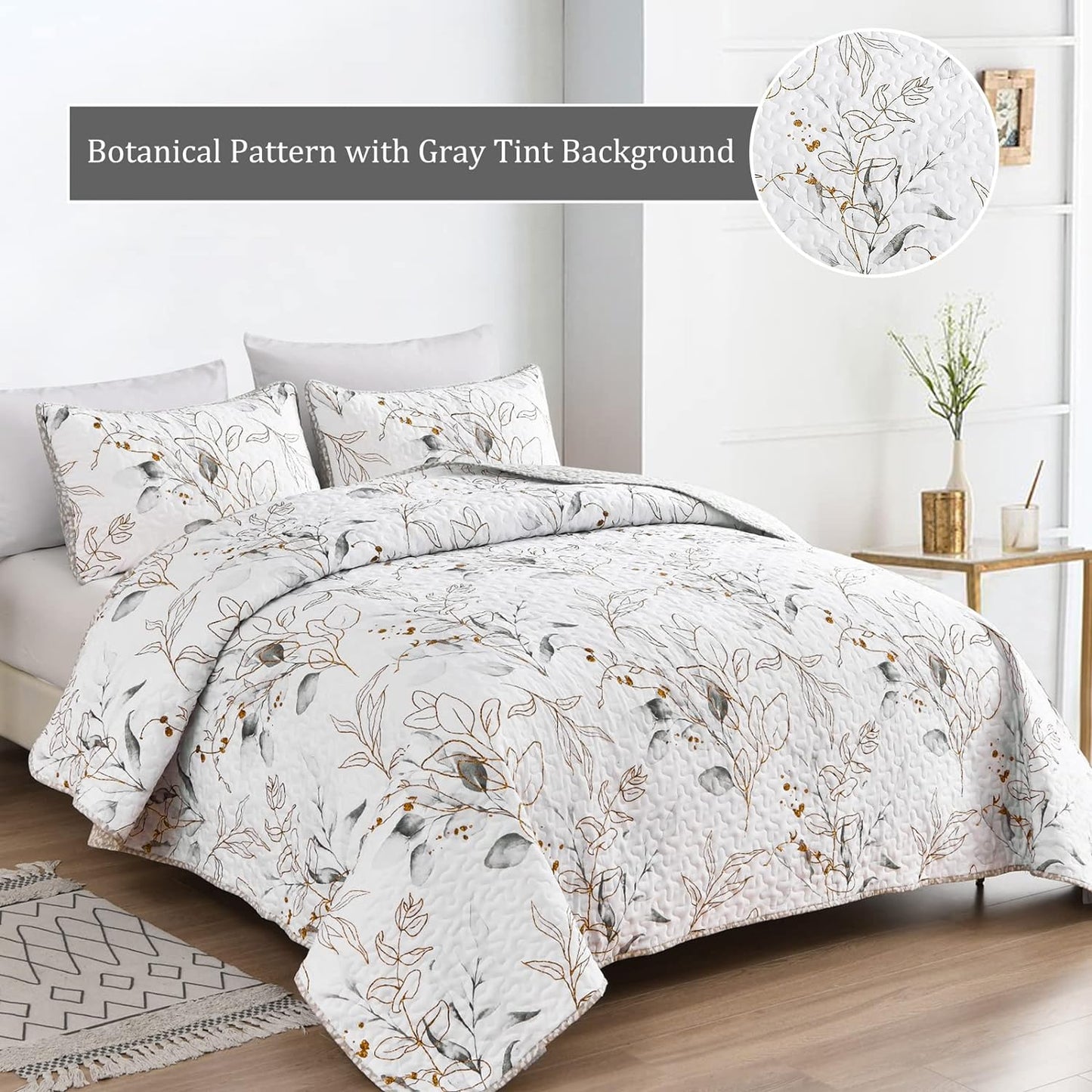 Breathtaking Quilted Coverlet & Pillowcases Set - Transform Your Bedroom's Look - Queen