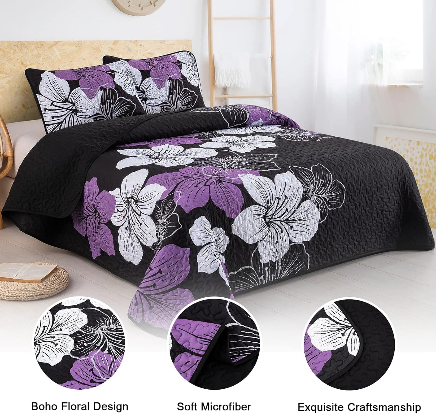 Majestic Quilted Bedspread & Pillowcases Set - Unmatched Beauty & Comfort - Queen