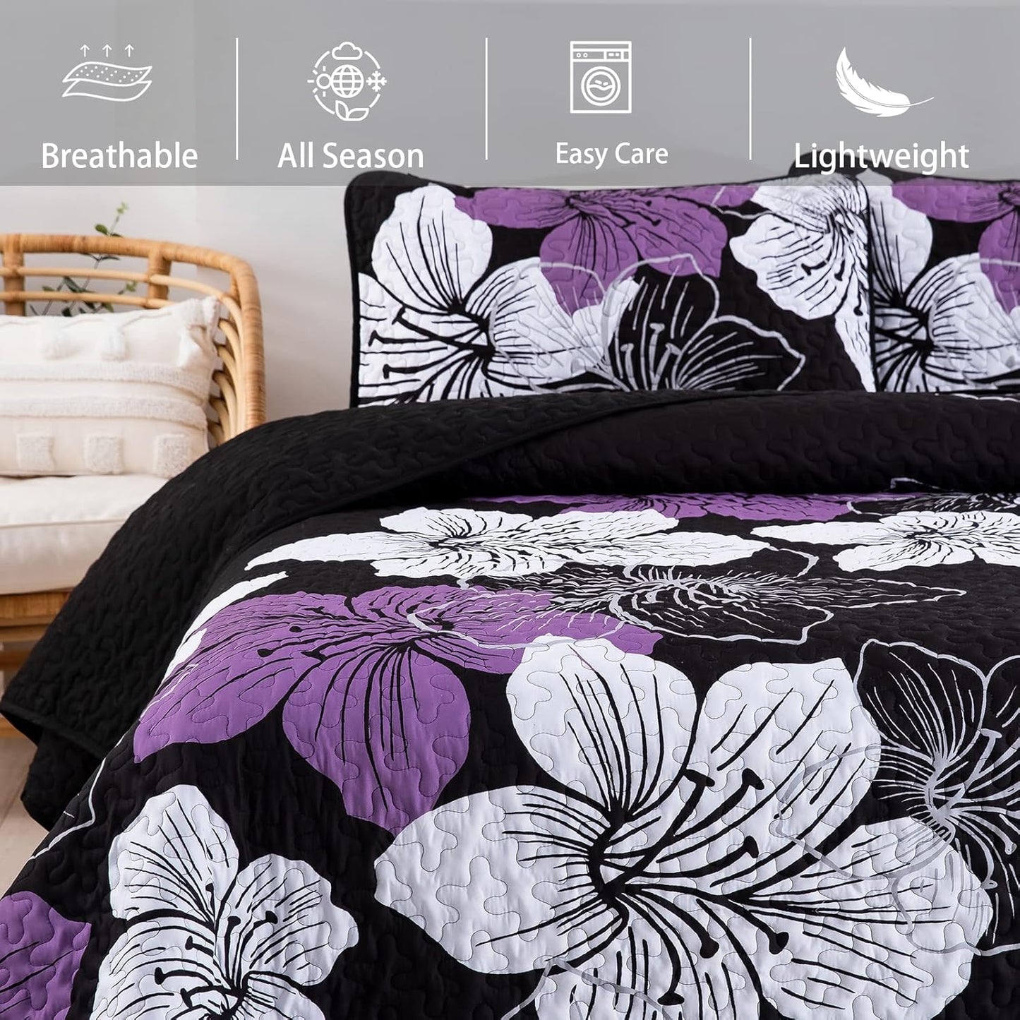 Majestic Quilted Bedspread and Pillowcases Set: Unmatched Beauty and Comfort - Queen size