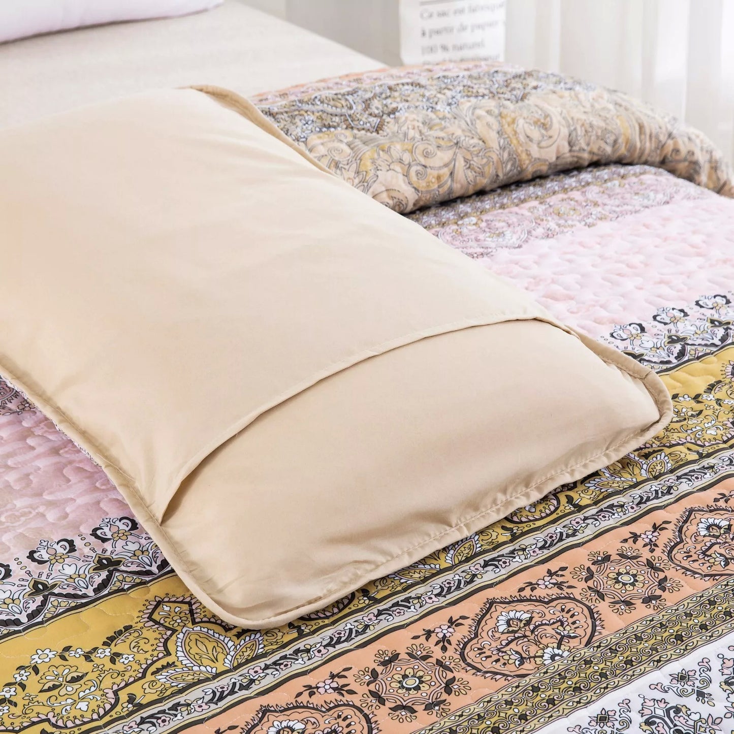 Quilted Bedspread & Pillowcases Set - Crafted Skilled Craftsmanship - Queen