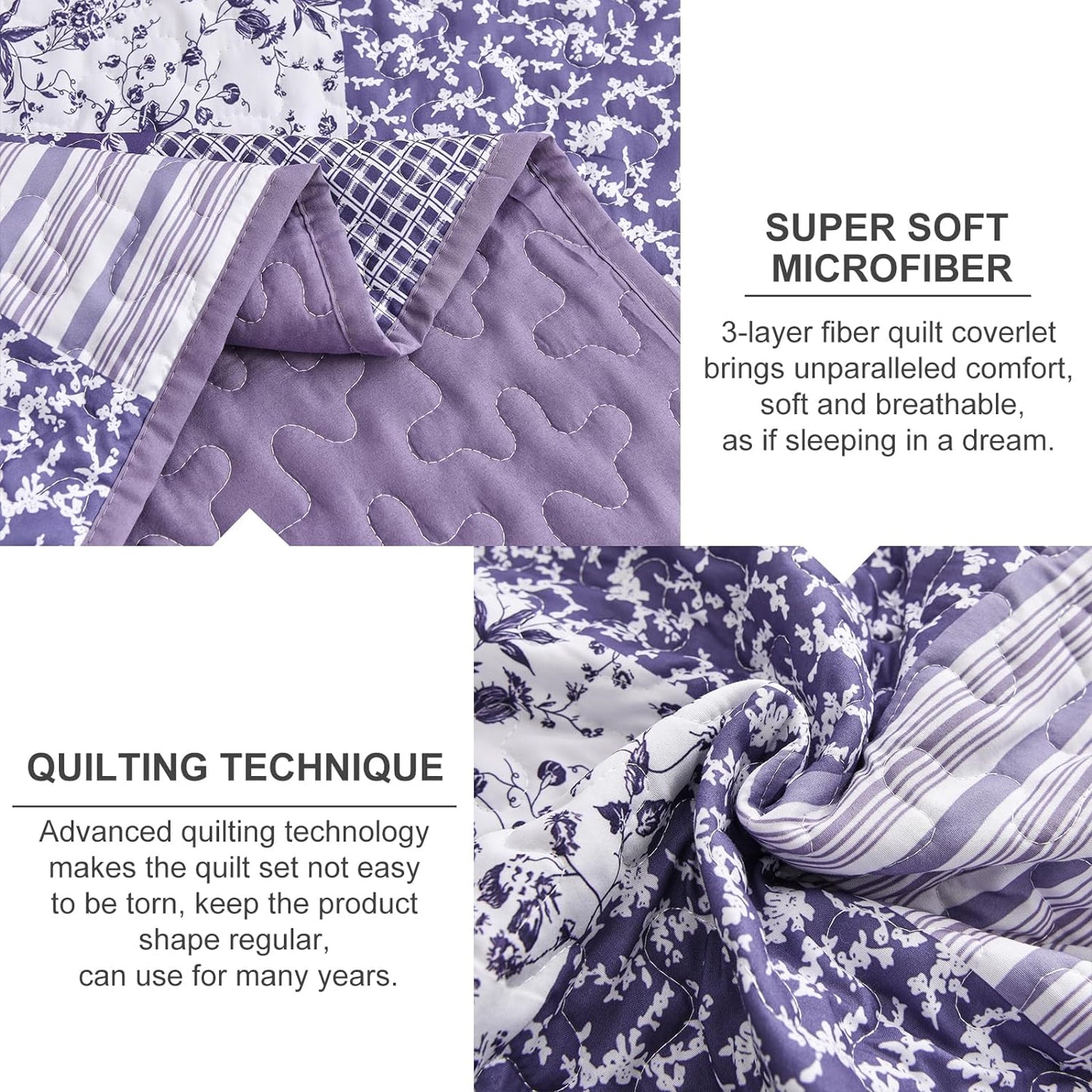 Harmonious Quilted Bedspread & Pillowcases Set - Perfect Balance of Style - Queen