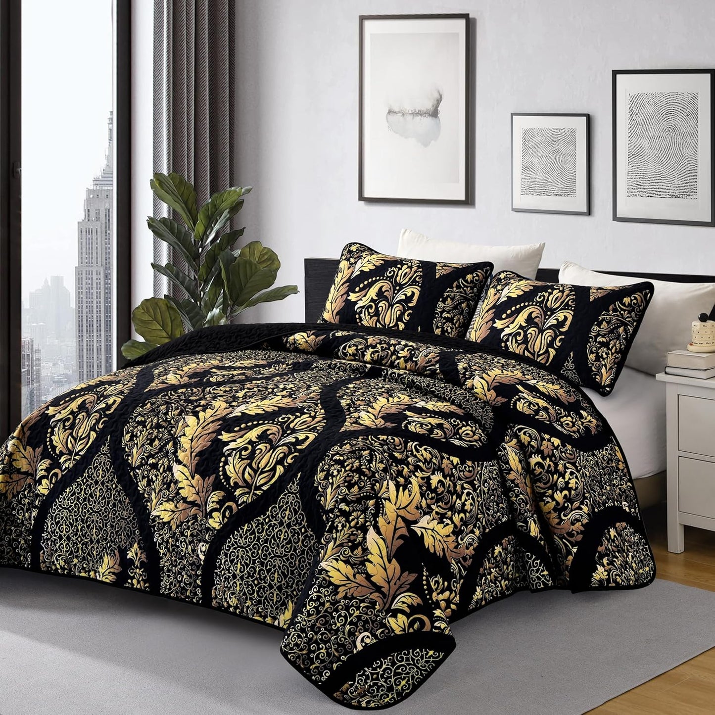 Luminous Quilted Coverlet & Pillowcases Set - Brighten Your Bedroom Atmosphere - Queen