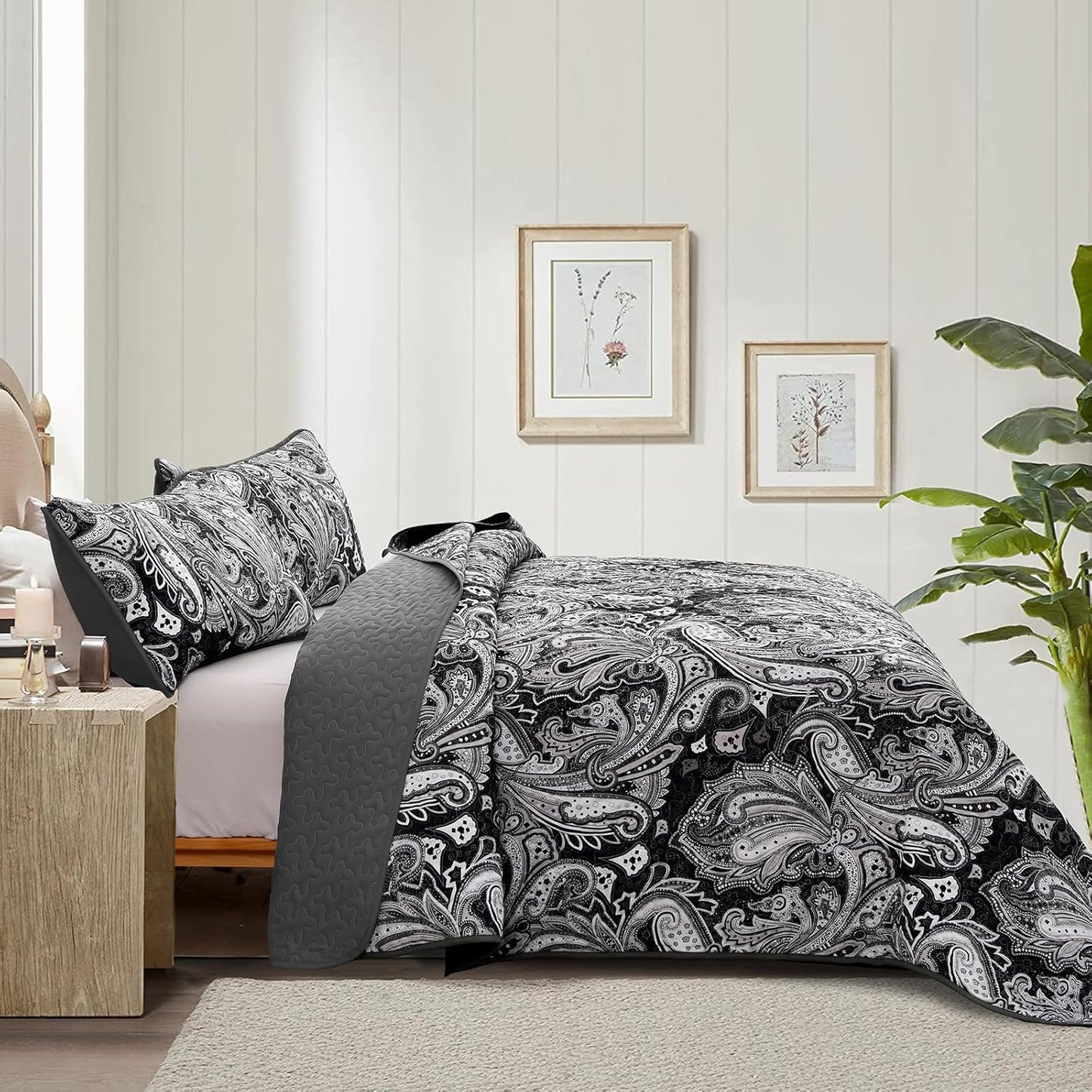 Artful Quilted Coverlet & Pillowcases Set - Beauty in Every Stitch - Queen