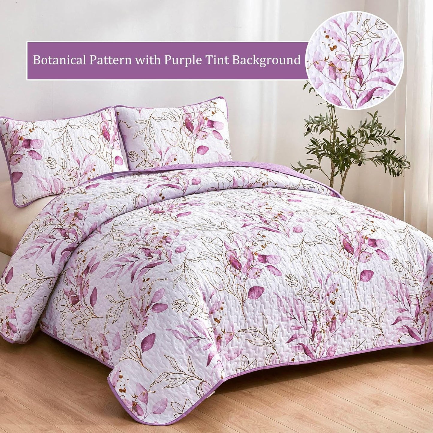 Unique Quilted bedspread and pillowcovers set: Stand Out in Style - Queen size