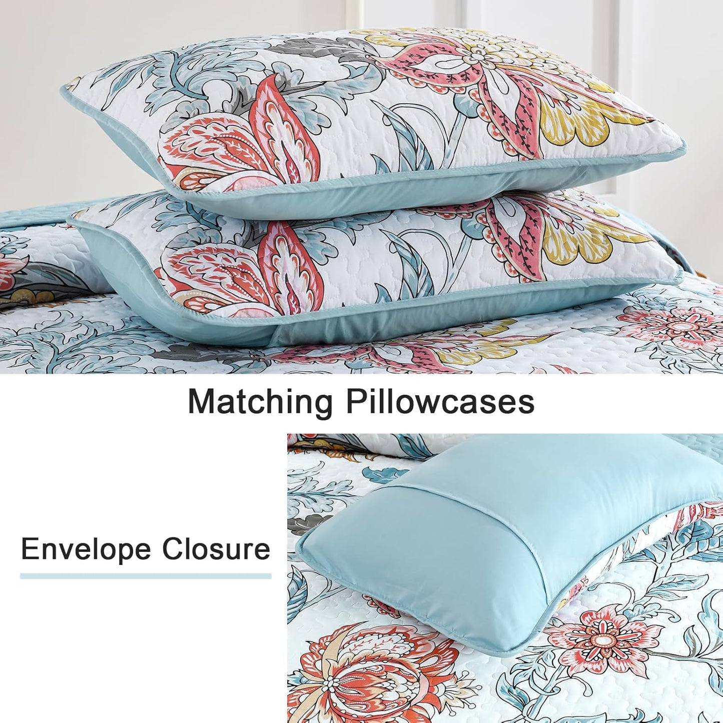 Jazzy Quilted bedspread and pillowcovers set: Express Your Personality - Queen size