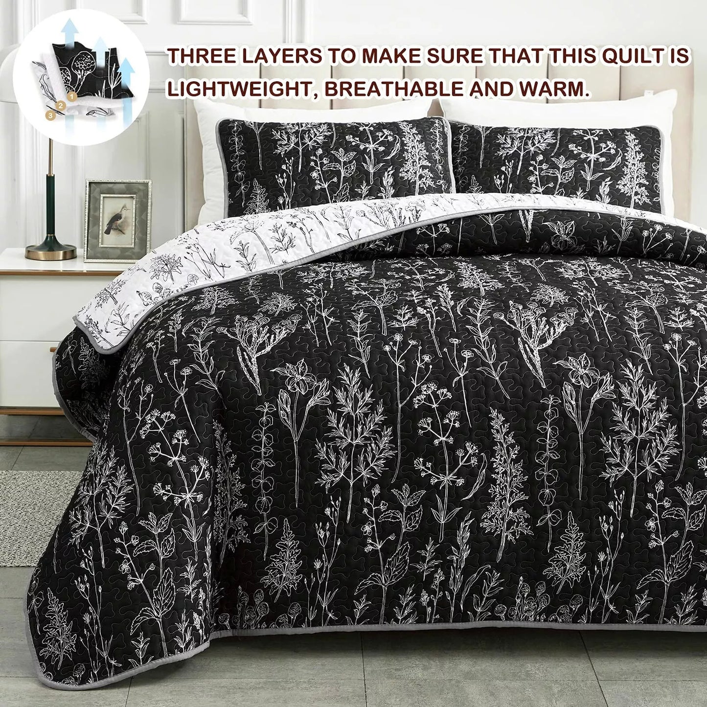 Cultured Quilted Coverlet & Pillowcases Set - Style Meets Functionality - Queen