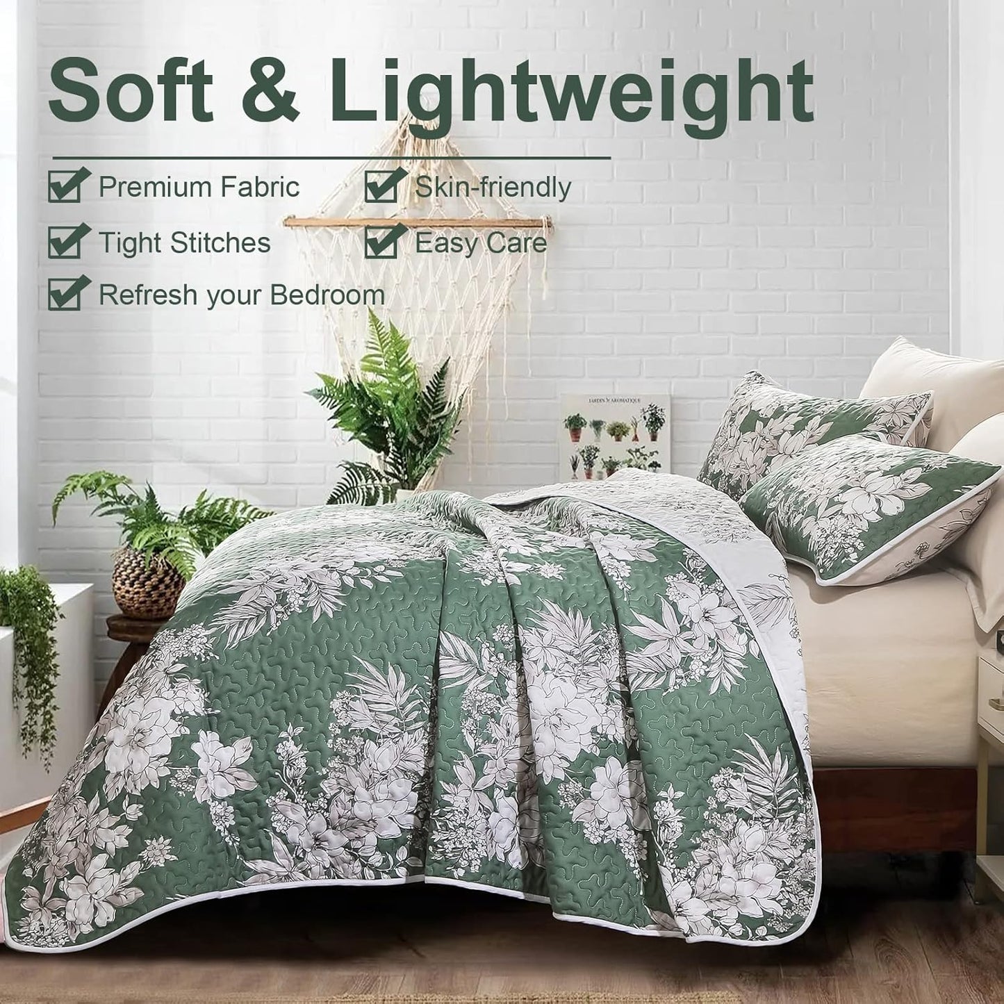 Sophisticated Quilted Coverlet & Pillowcases Set - Elevate Your Bedroom Decor - Queen