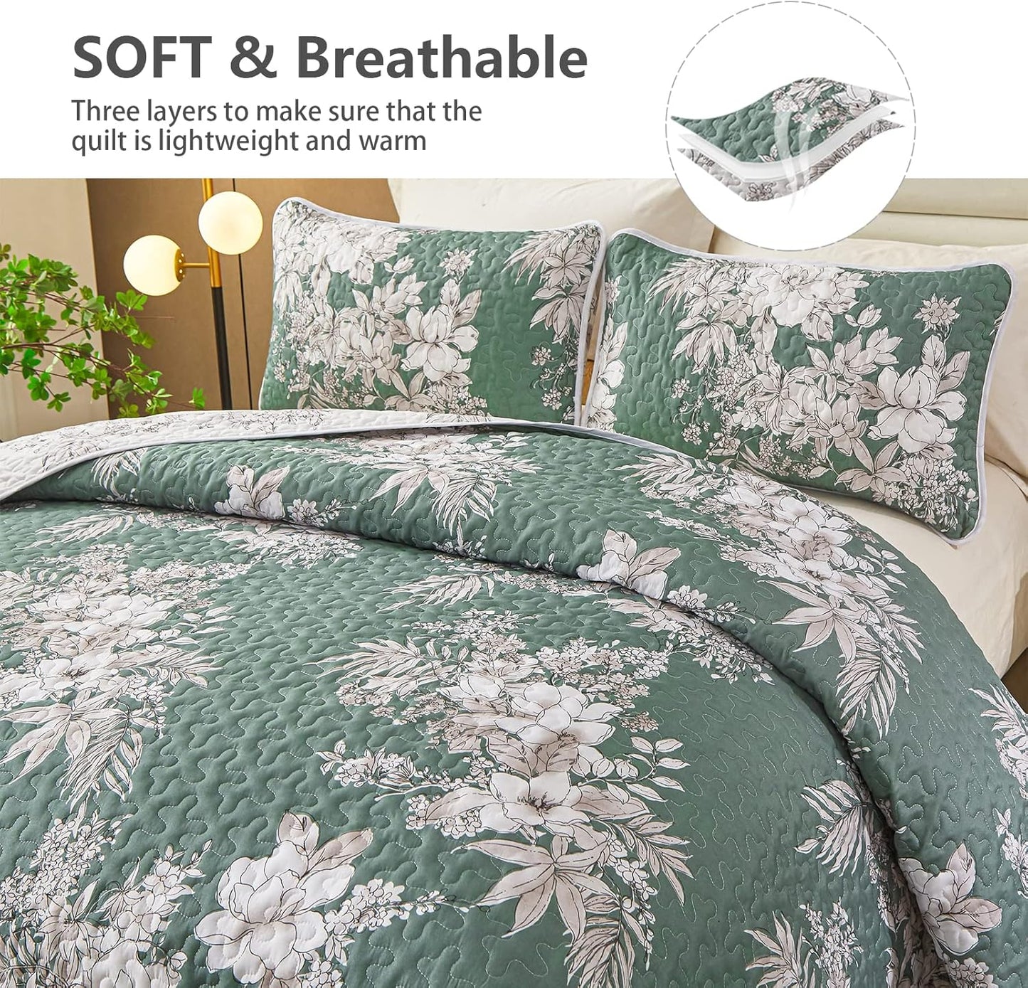 Sophisticated Quilted Coverlet & Pillowcases Set - Elevate Your Bedroom Decor - Queen