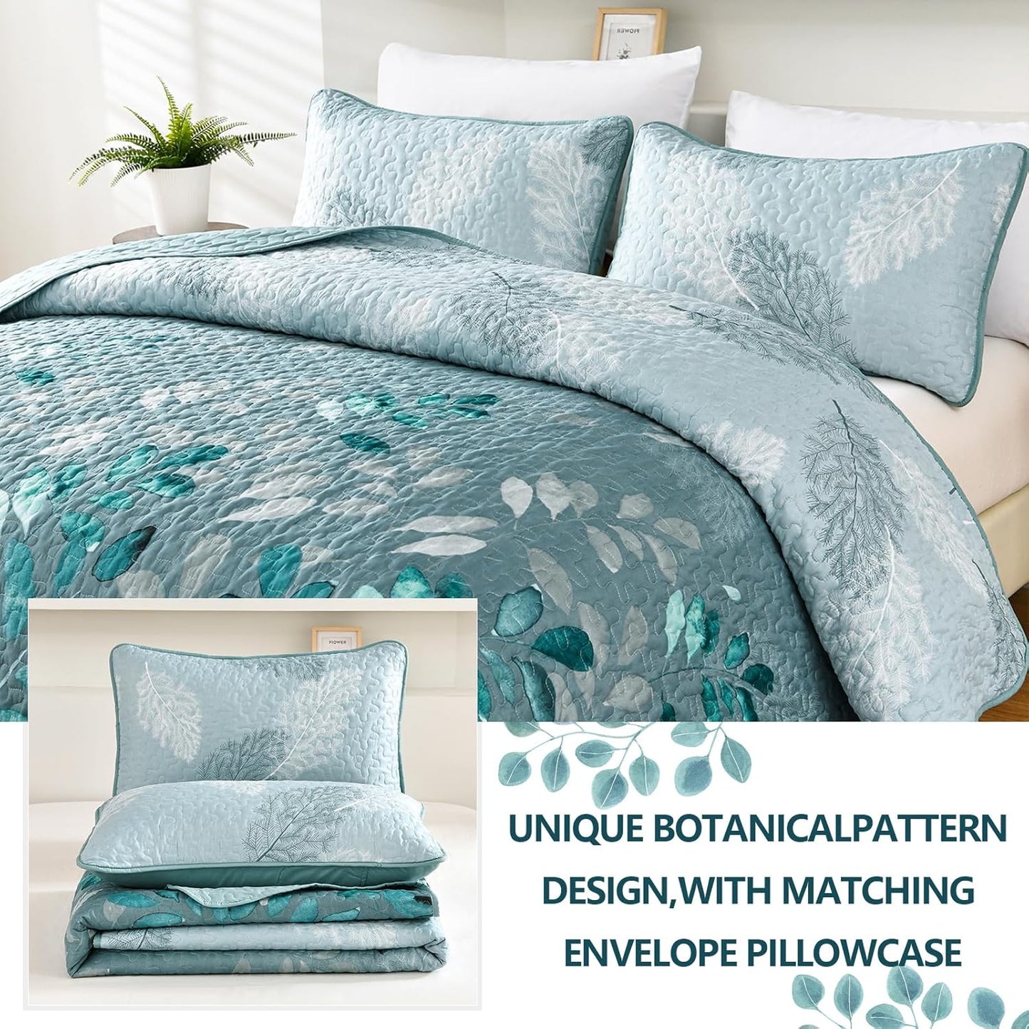 Crafted Quilted Bedspread & Pillowcases Set - A Testament to Elegance - Queen