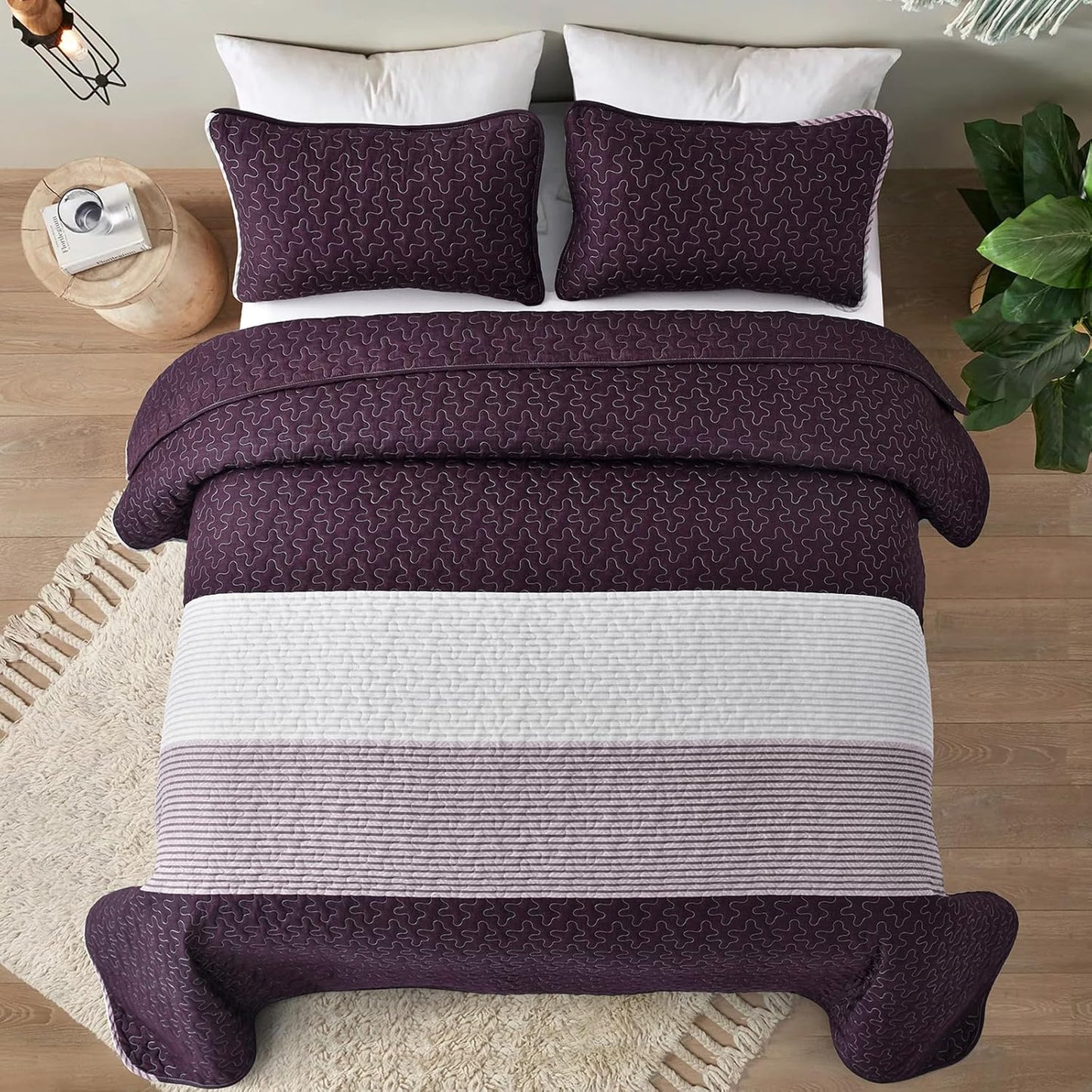 Quilted Coverlet & Pillowcases Set - Radiant Brighten Any Room - Queen