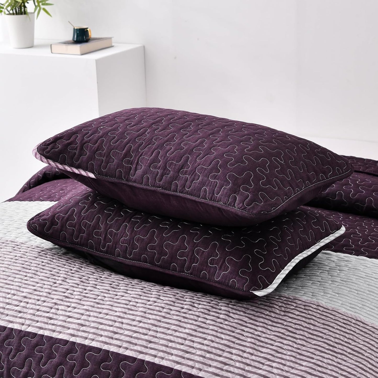 Quilted Coverlet & Pillowcases Set - Radiant Brighten Any Room - Queen