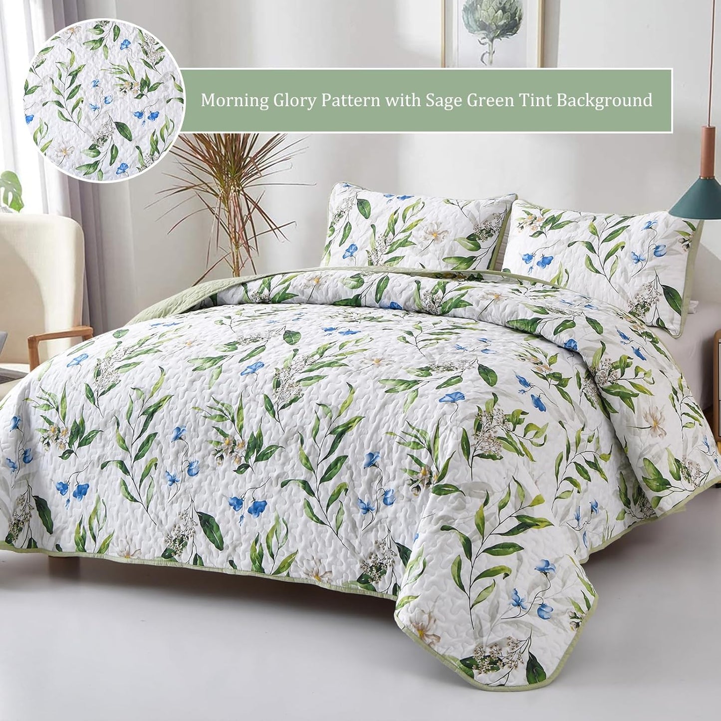 Quilted Coverlet & Pillowcases Set - Fancy Stylish Bedroom Update - Queen