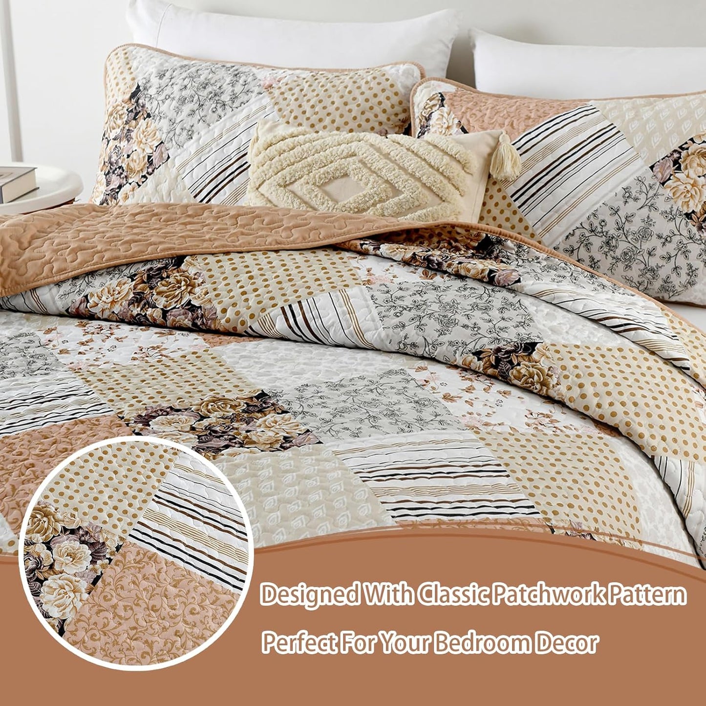 Quilted Bedspread & Pillowcases Set - Transcendent Elevated Comfort - Queen