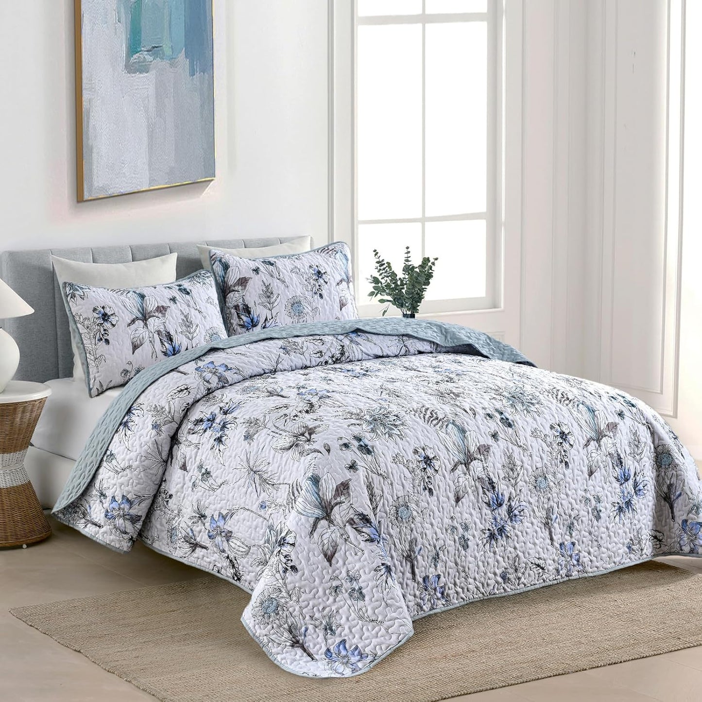 Quilted Coverlet & Pillowcases Set - Yearning for a Better Night's Sleep - Queen