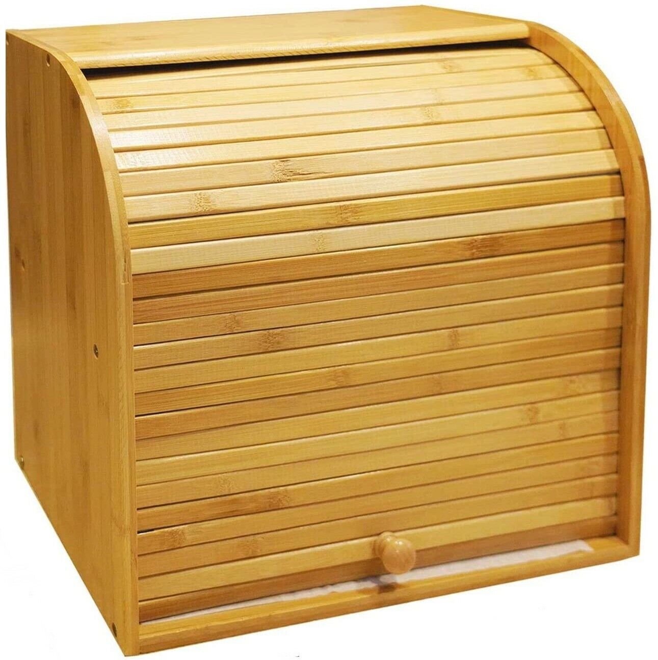 Bamboo Bread Storage Box with 2 Compartment Sections