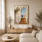 Sunlit Passage Floating Frame Canvas Wall Art - Portrait - 40W x 50H cm - Black