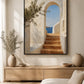 Sunlit Passage Floating Frame Canvas Wall Art - Portrait - 40W x 50H cm - Black