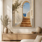 Sunlit Passage Floating Frame Canvas Wall Art - Portrait - 40W x 50H cm - Black