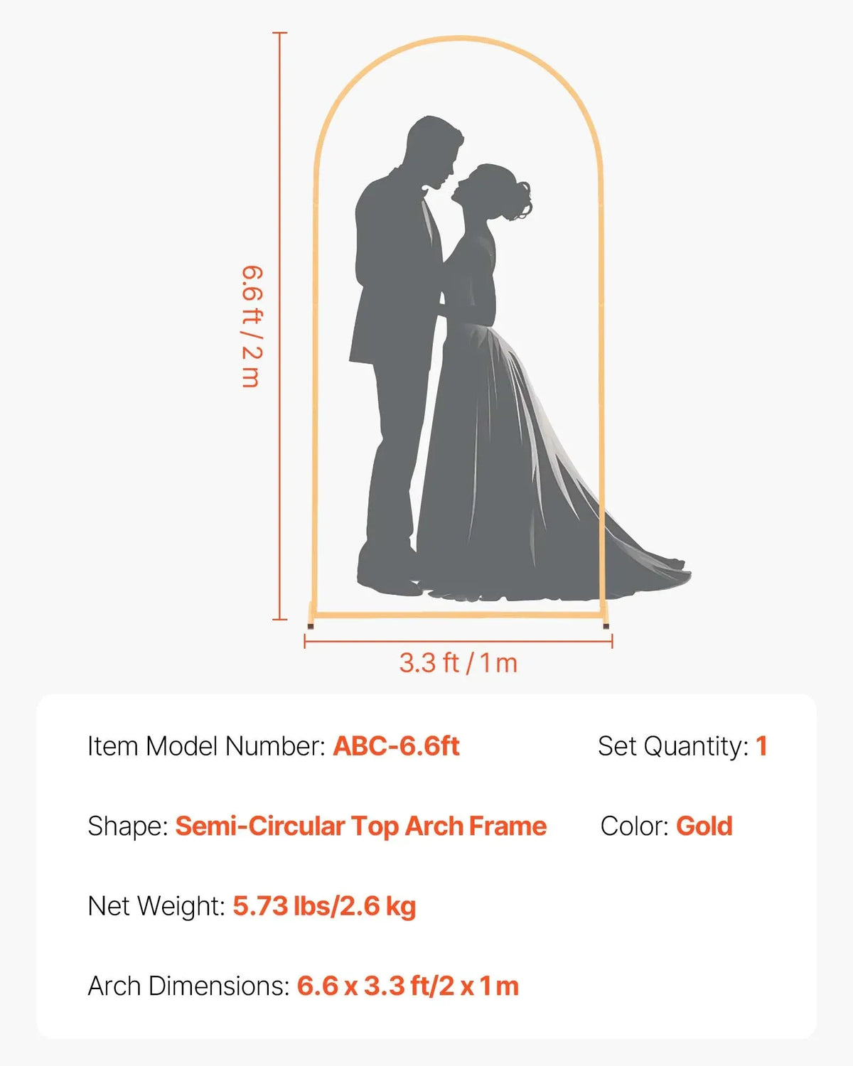 Arch Backdrop Stand, 2 x 1 m, Stable Structure, Easy Assembly, 1 Set G ...