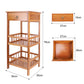 P&P Bamboo Bedside Table Nightstand Smooth Storage Side End Table with Drawers for Small Spaces