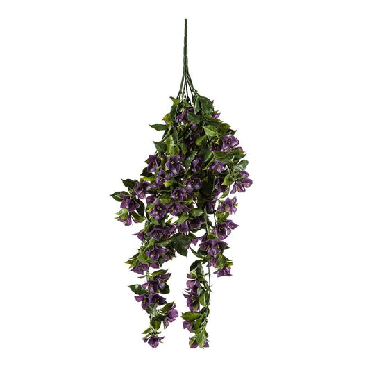 Artificial Bougainvillea Hanging Plant Purple UV Resistant - 90cm