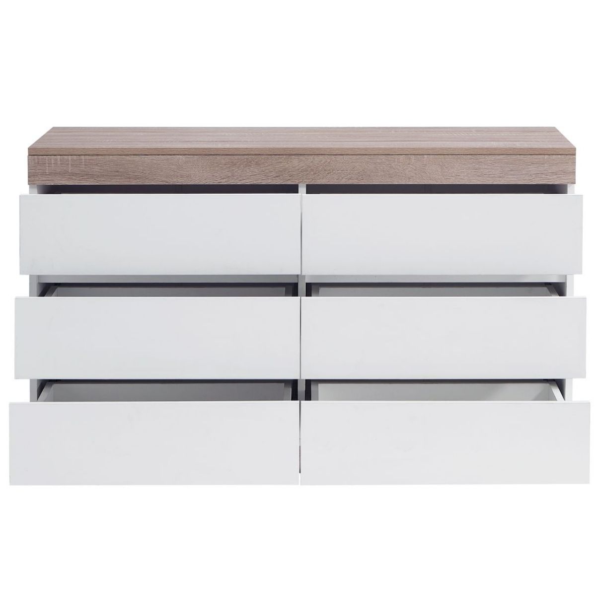 Ashley Coastal White Wooden Chest of 6 Drawers