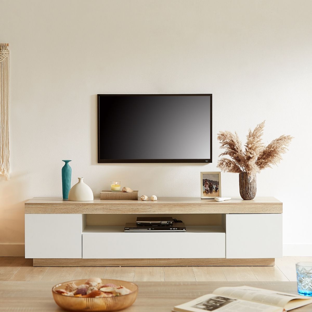 Coastal White Wooden TV Cabinet Entertainment UniT